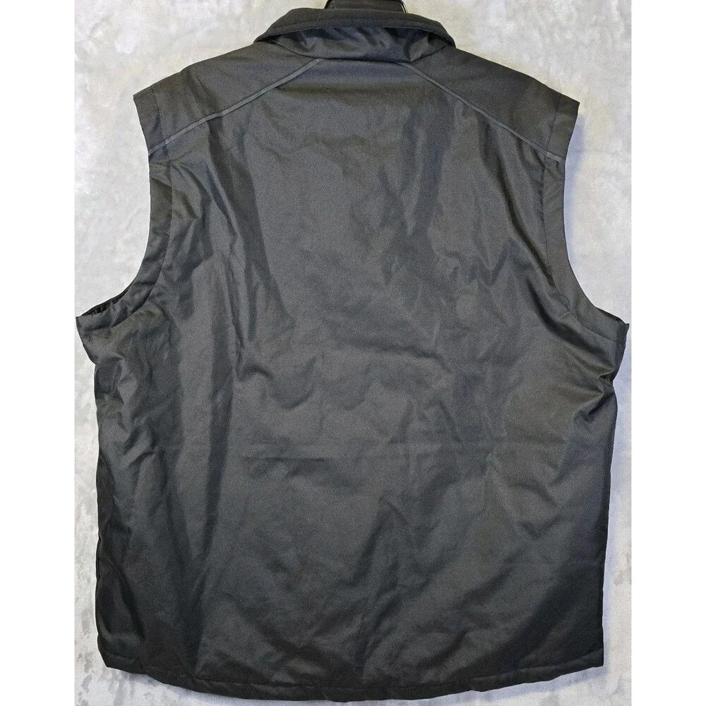 Dickies Utility Work Wear Vest 3XL Black Zip Quilted Flannel Lined Pockets EUC